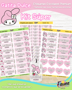 Gatita Dulce 🌸 - Etiquetas Escolares Premium Personalizadas