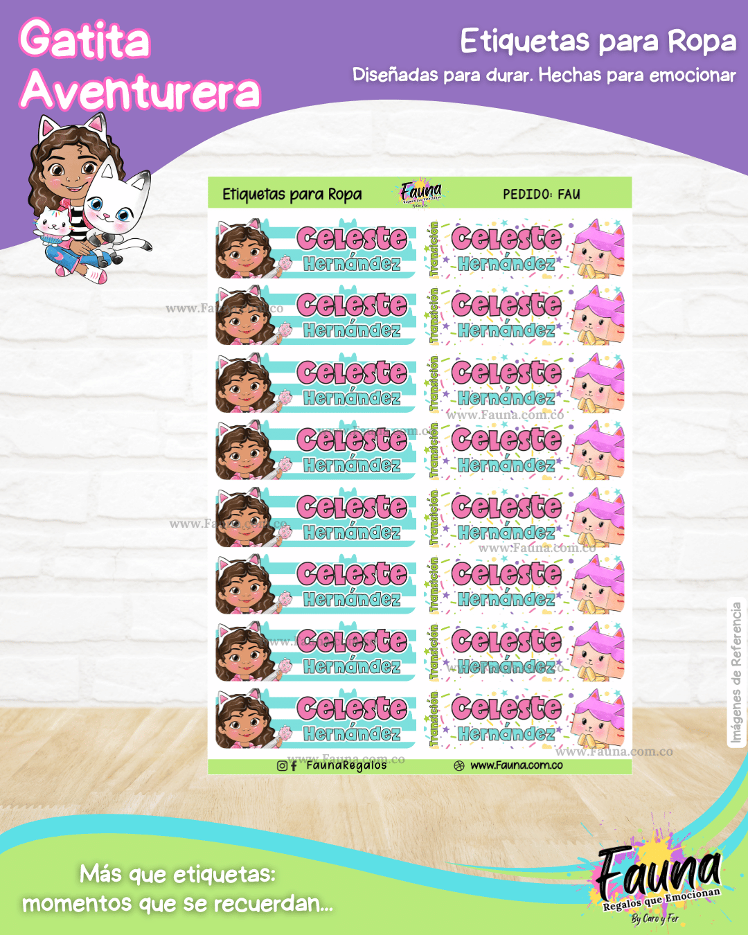 Gatita Aventurera 🏡 - Etiquetas Escolares Premium Personalizadas