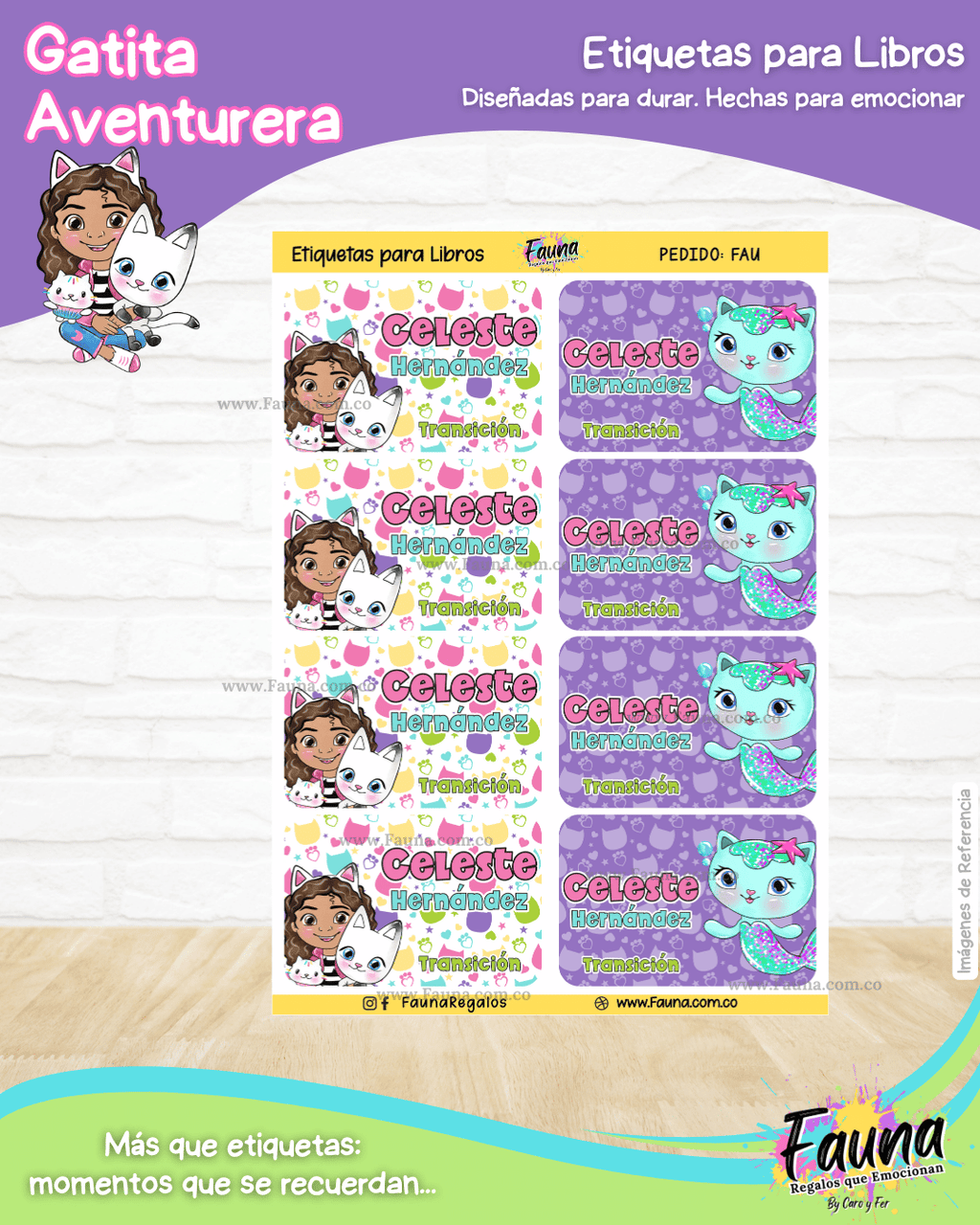 Gatita Aventurera 🏡 - Etiquetas Escolares Premium Personalizadas