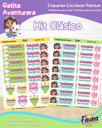 Gatita Aventurera 🏡 - Etiquetas Escolares Premium Personalizadas