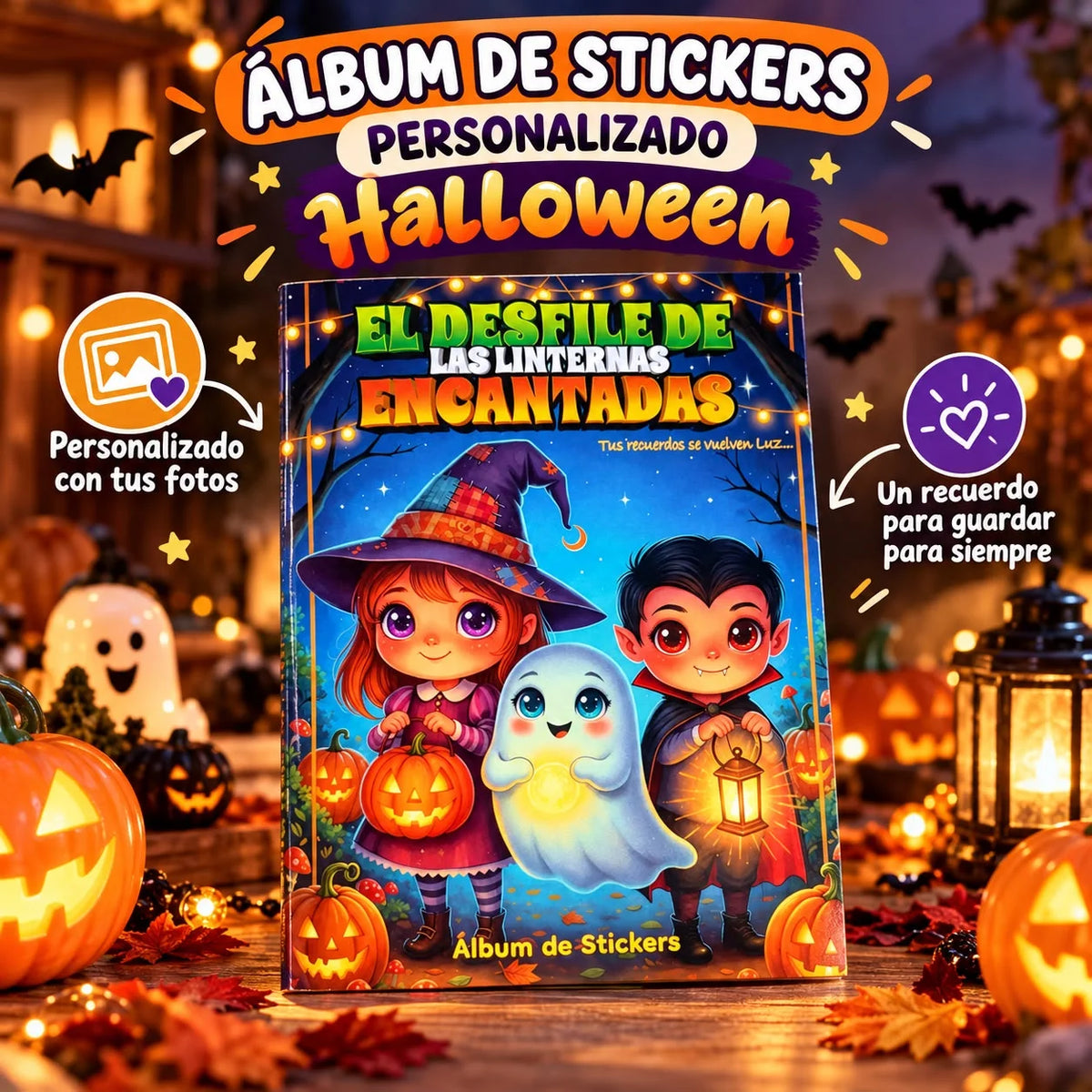 Álbum de Halloween Personalizado | Incluye 24 Láminas con tus Fotos