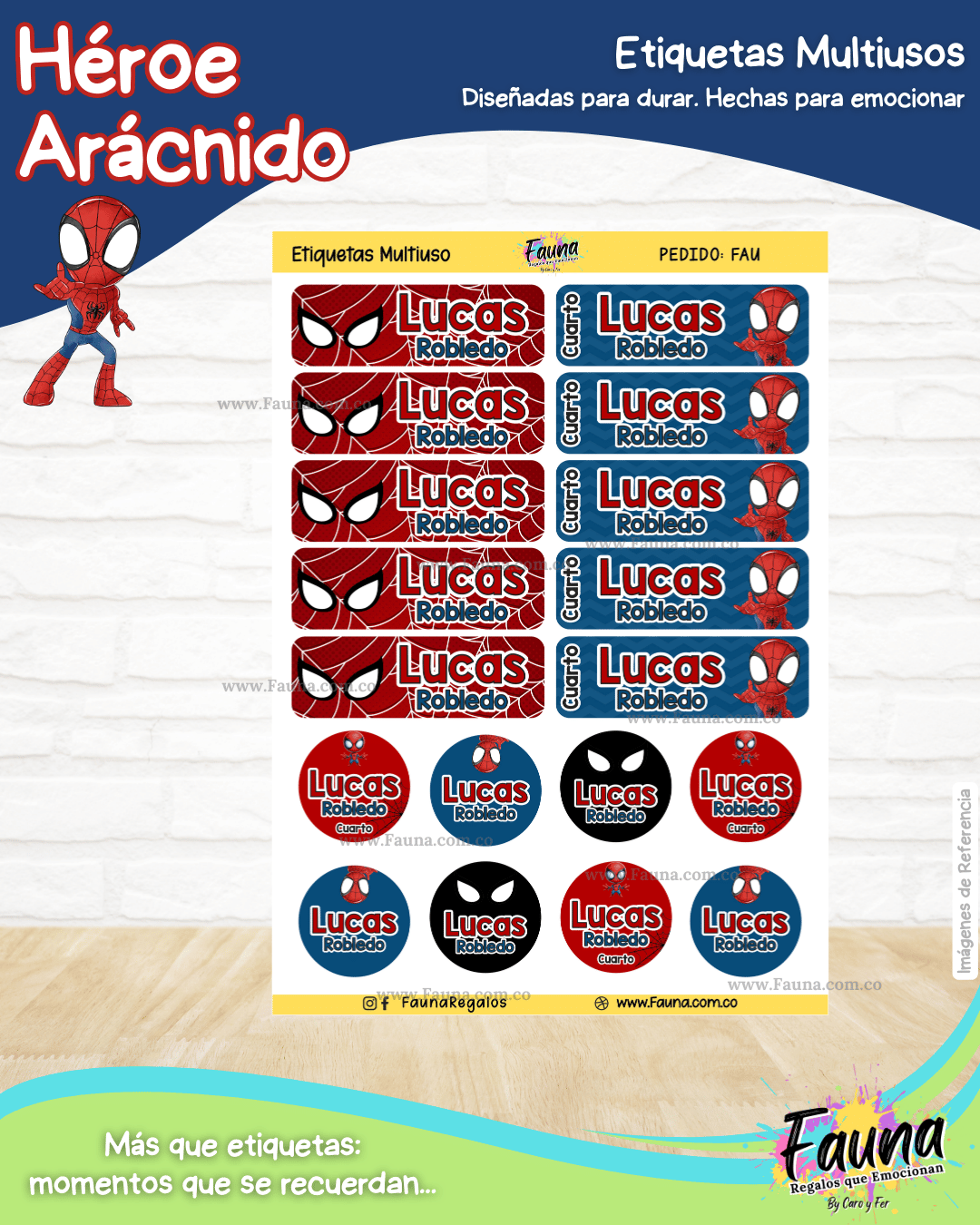 Héroe Arácnido 🕷️ - Etiquetas Escolares Premium Personalizadas