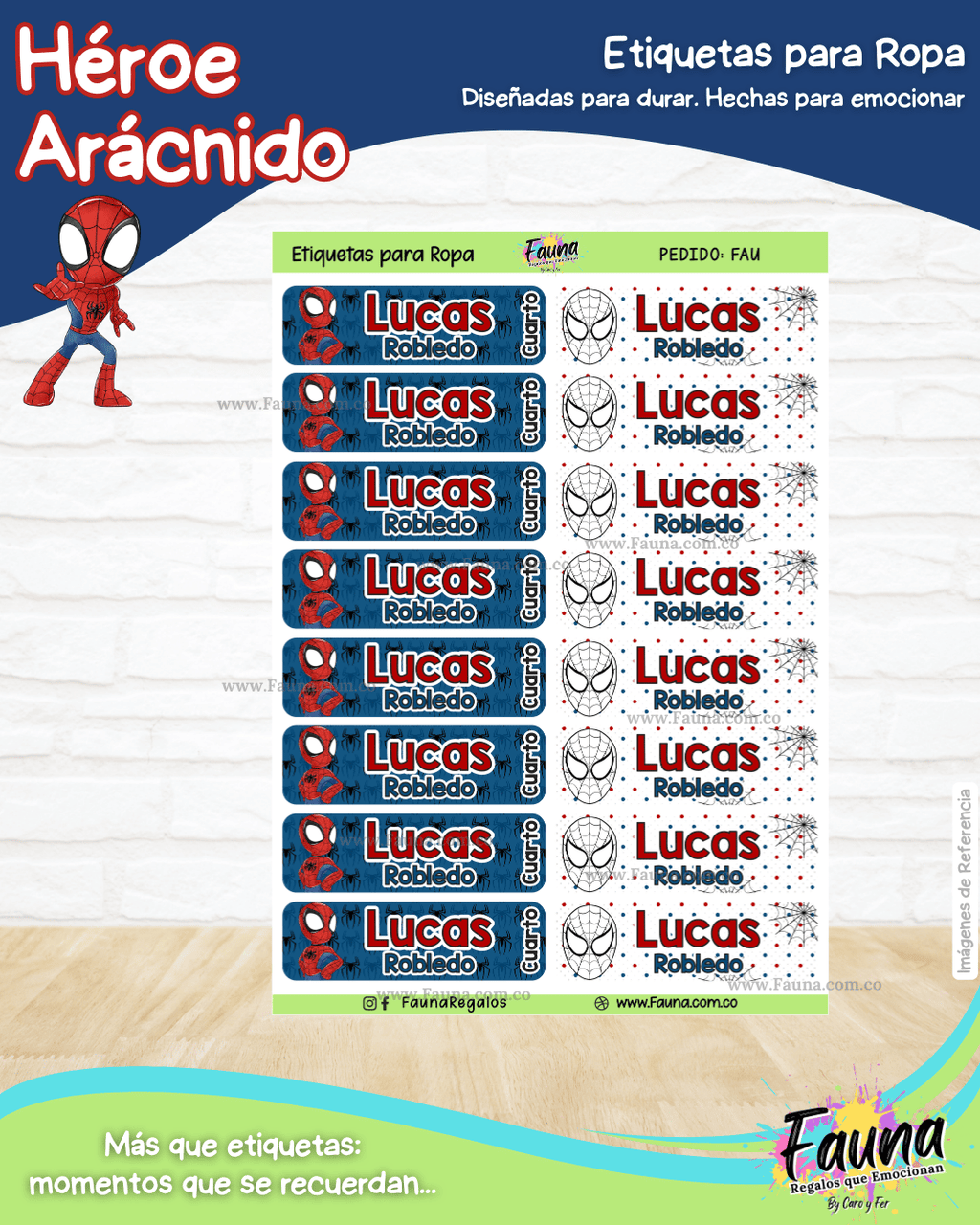Héroe Arácnido 🕷️ - Etiquetas Escolares Premium Personalizadas