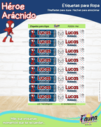 Héroe Arácnido 🕷️ - Etiquetas Escolares Premium Personalizadas