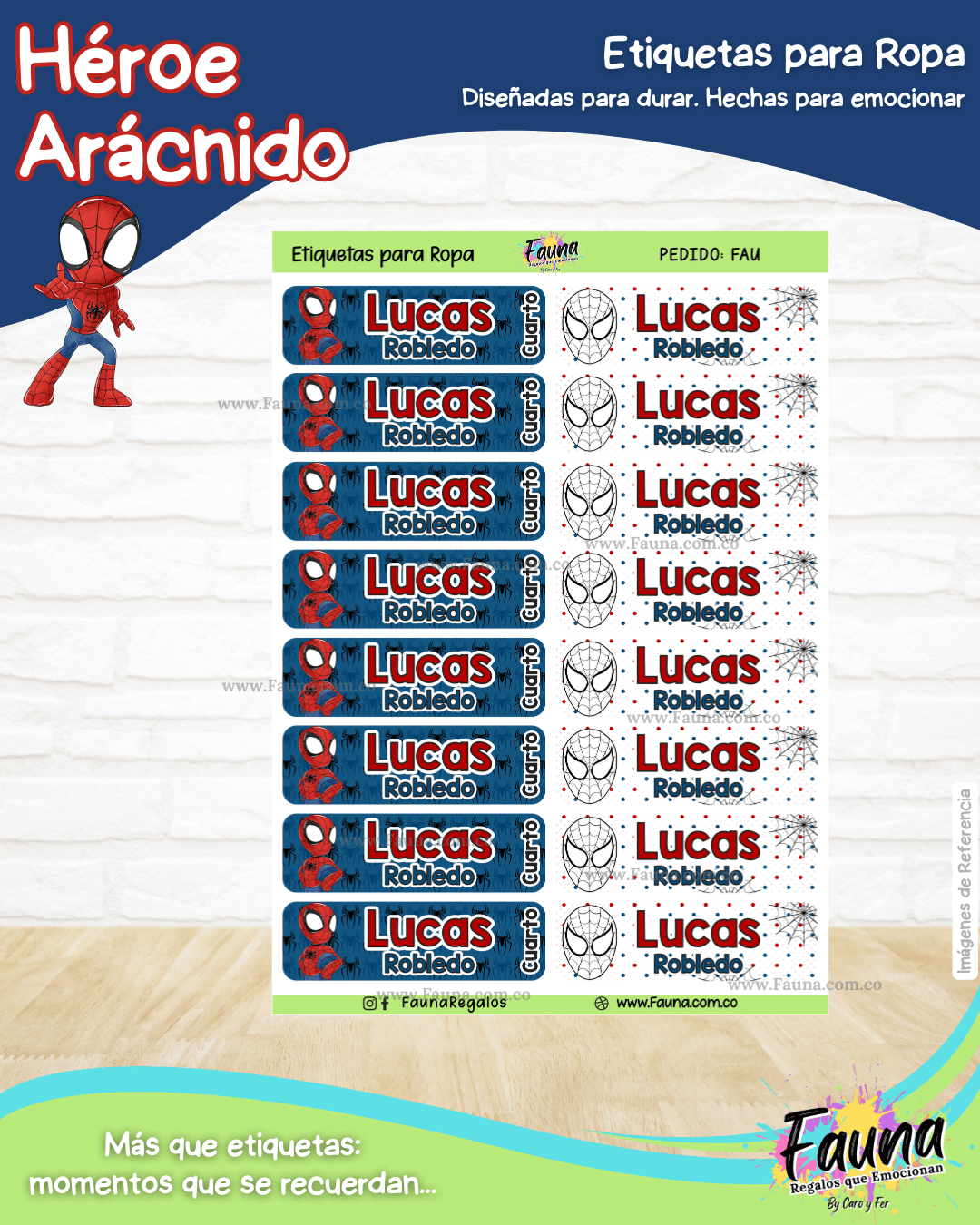Héroe Arácnido 🕷️ - Etiquetas Escolares Premium Personalizadas