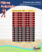Héroe Arácnido 🕷️ - Etiquetas Escolares Premium Personalizadas