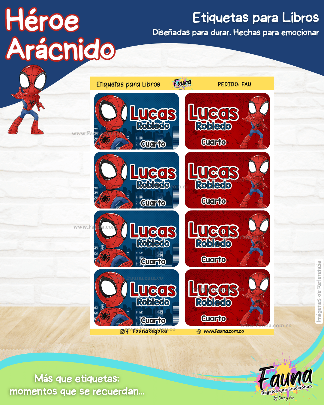 Héroe Arácnido 🕷️ - Etiquetas Escolares Premium Personalizadas