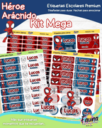 Héroe Arácnido 🕷️ - Etiquetas Escolares Premium Personalizadas