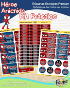 Héroe Arácnido 🕷️ - Etiquetas Escolares Premium Personalizadas