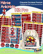 Héroe Arácnido 🕷️ - Etiquetas Escolares Premium Personalizadas