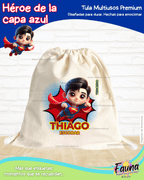 Héroe de la Capa Azul 🛡️ - Tula personalizada para niño – multiusos con nombre