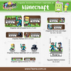 Minecraft 🟩 - Etiquetas Escolares Premium Personalizadas
