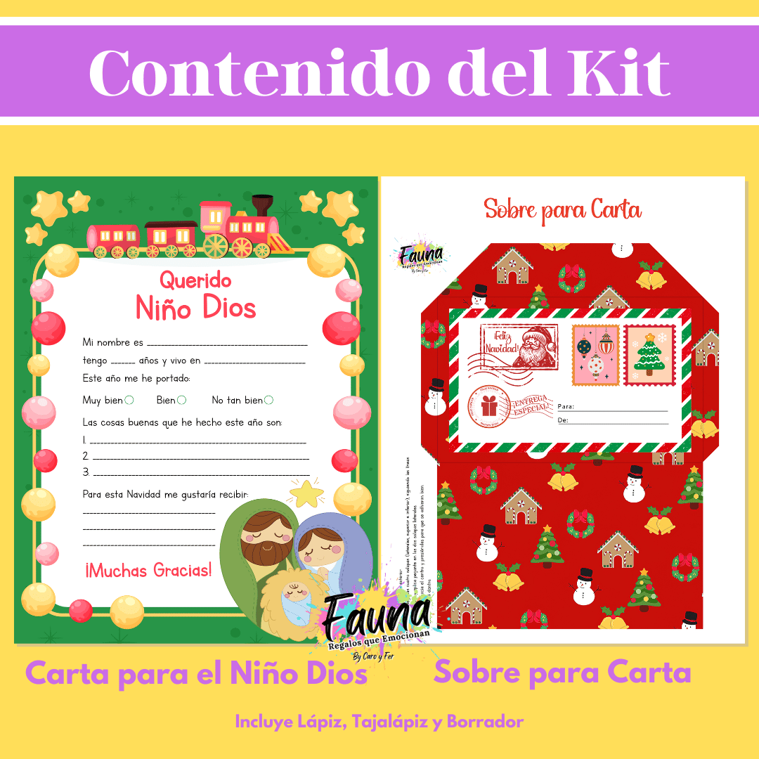Kit Navideño: Carta al Niño Dios + Actividades Creativas - Fauna Regalos que emocionan