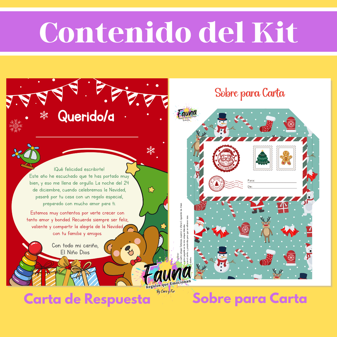 Kit Navideño: Carta al Niño Dios + Actividades Creativas - Fauna Regalos que emocionan