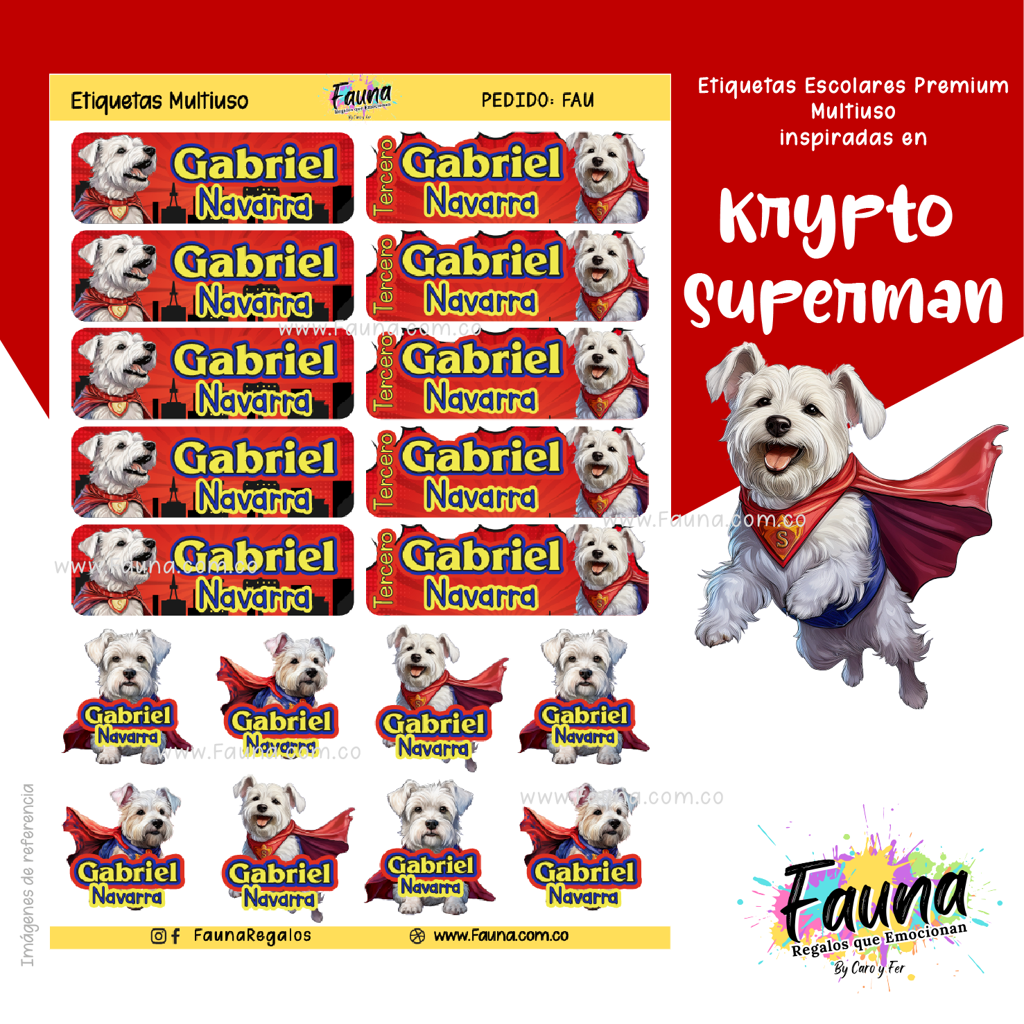 Superman - Krypto 🐶 - Etiquetas Escolares Premium Personalizadas