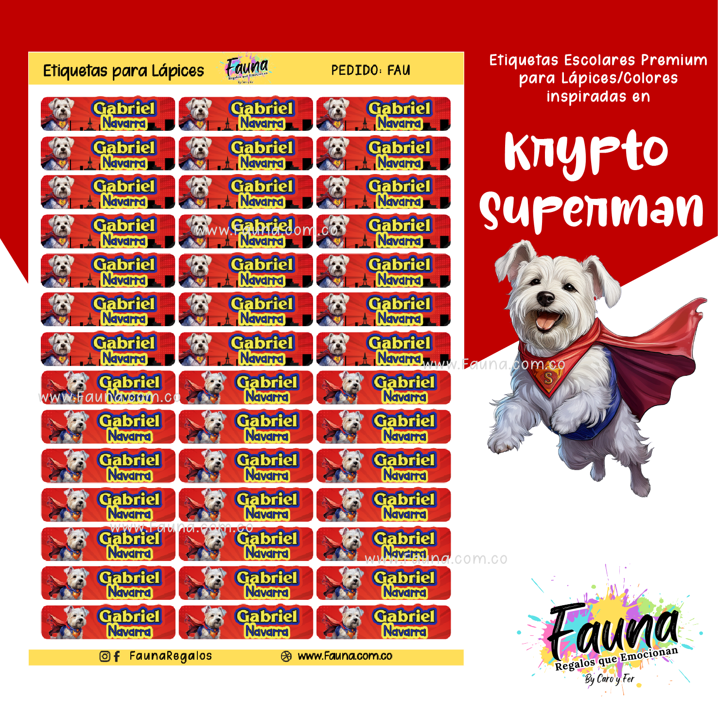 Superman - Krypto 🐶 - Etiquetas Escolares Premium Personalizadas