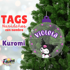 Kuromi – Tag Navideño Personalizado con Nombre 🎄