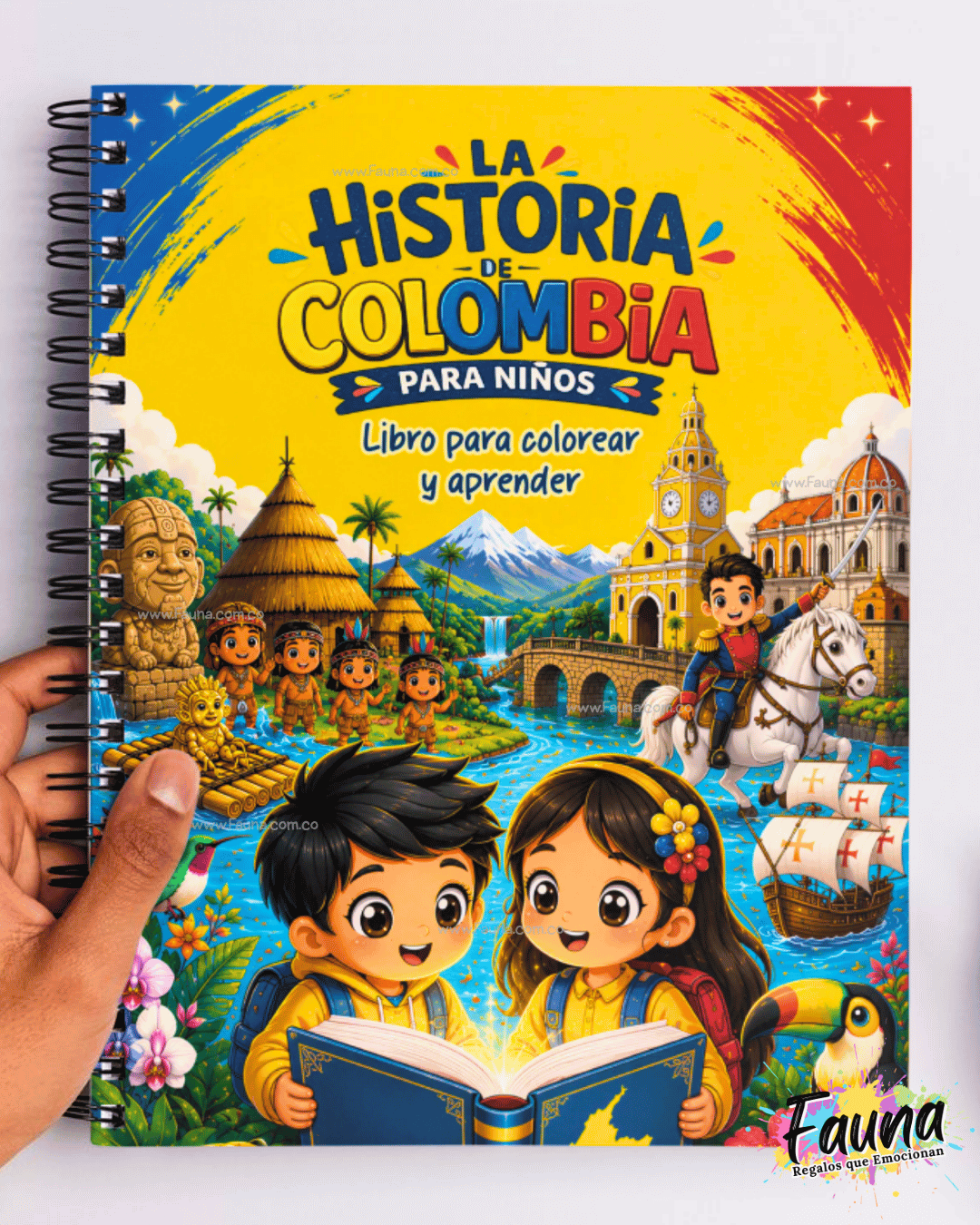 Libro para Colorear y Aprender - La Historia de Colombia para Niños