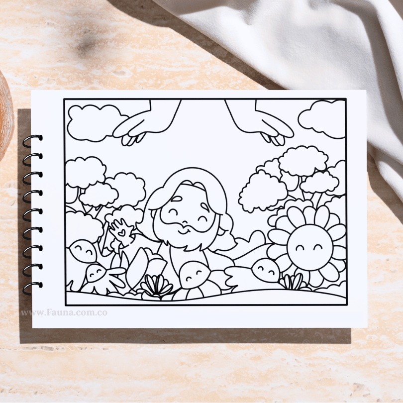 🎨 Libro de Colorear Infantil – Historias de Jesús (50 hojas)