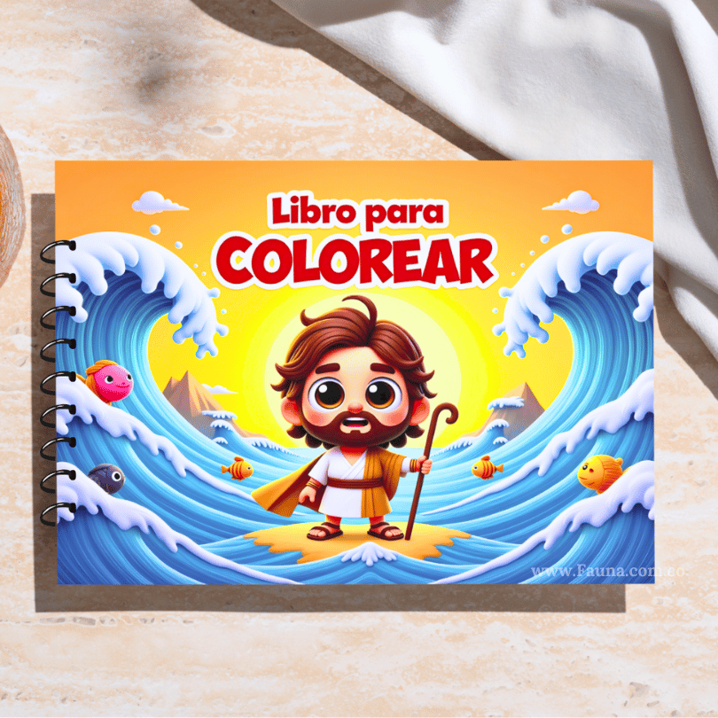 📖✨ Libro de Colorear Infantil – La Historia de Moisés (50 hojas)