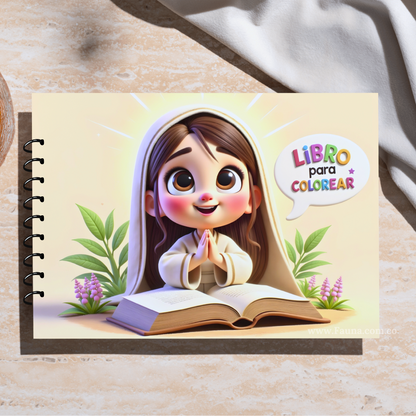 📖✨ Libro de Colorear Infantil – La Virgen María (50 hojas)