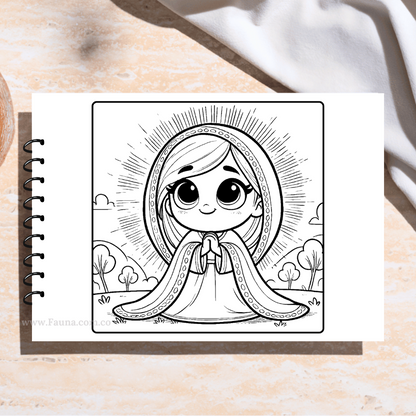📖✨ Libro de Colorear Infantil – La Virgen María (50 hojas)