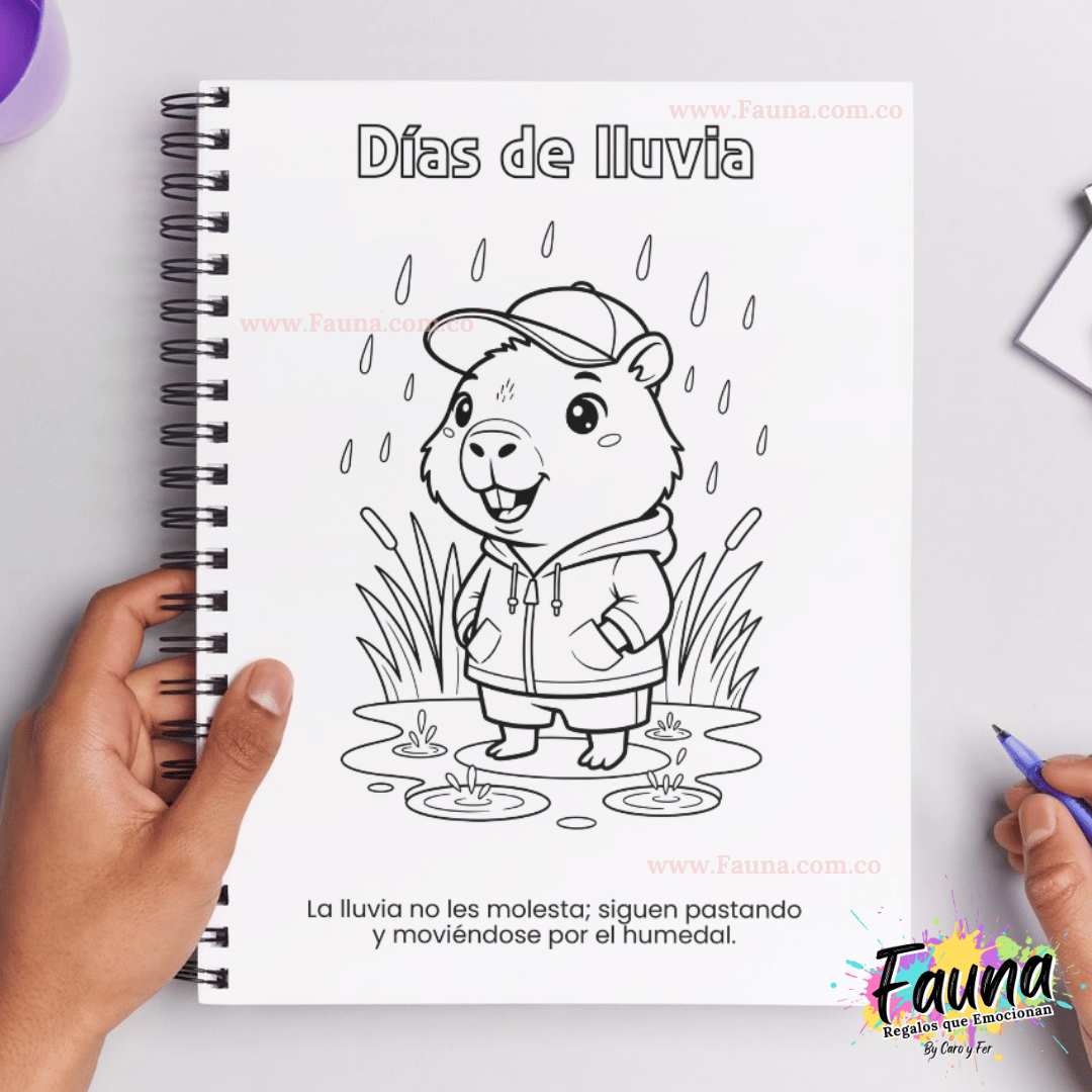Libro para Colorear – Aventuras del Capibara 🐾