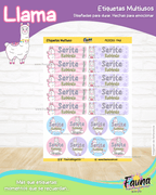 Llama 🦙 - Etiquetas Escolares Premium Personalizadas