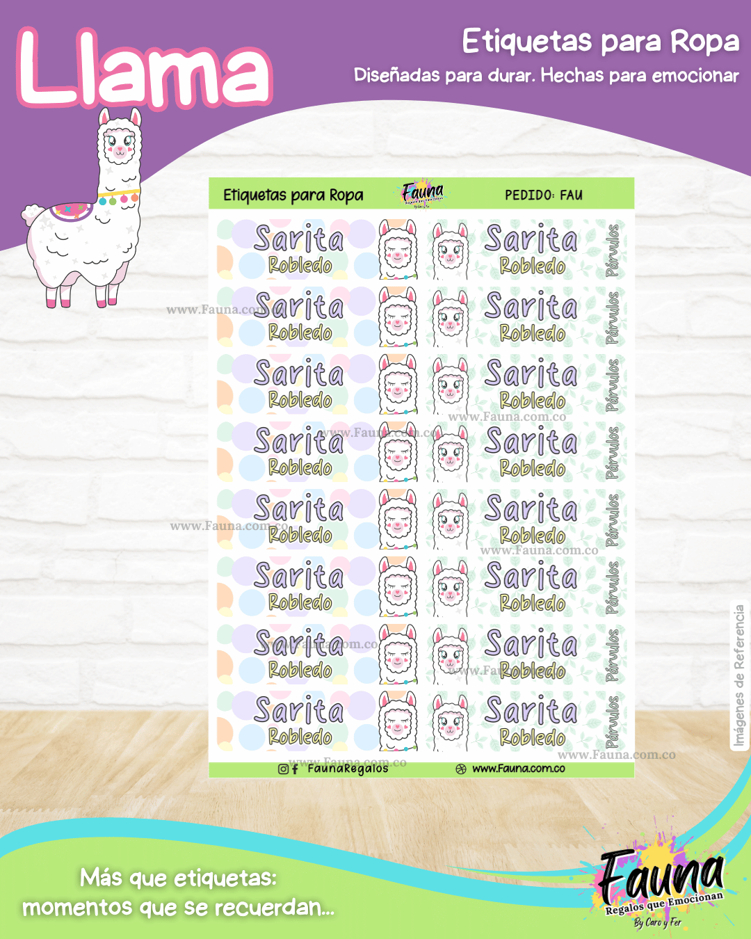 Llama 🦙 - Etiquetas Escolares Premium Personalizadas