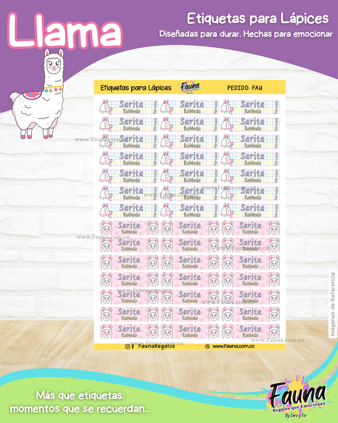Llama 🦙 - Etiquetas Escolares Premium Personalizadas