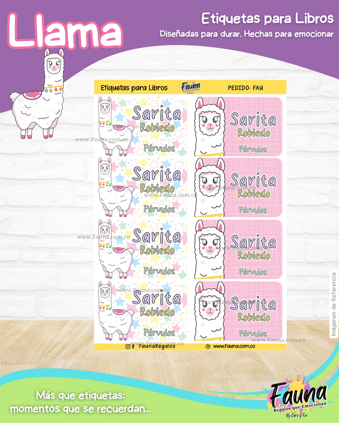 Llama 🦙 - Etiquetas Escolares Premium Personalizadas