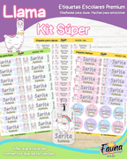 Llama 🦙 - Etiquetas Escolares Premium Personalizadas
