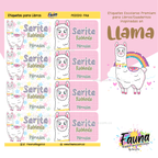 Llama 🦙 - Etiquetas Escolares Premium Personalizadas