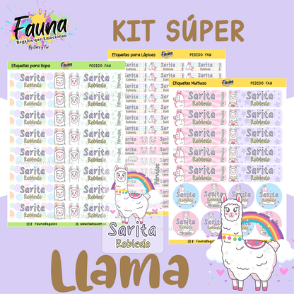 Etiquetas Escolares Premium Personalizadas – Llama 🦙
