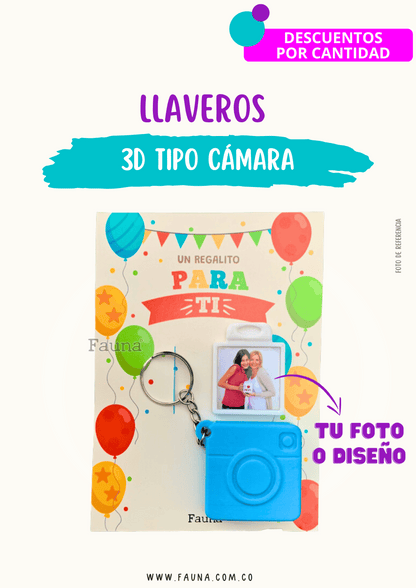 Llavero 3d tipo Cámara - Fauna Regalos Personalizados