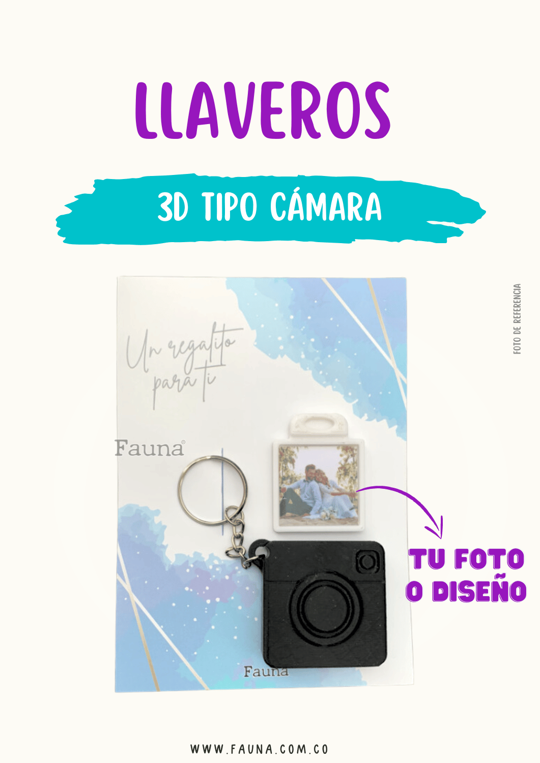 Llavero 3d tipo Cámara - Fauna Regalos Personalizados