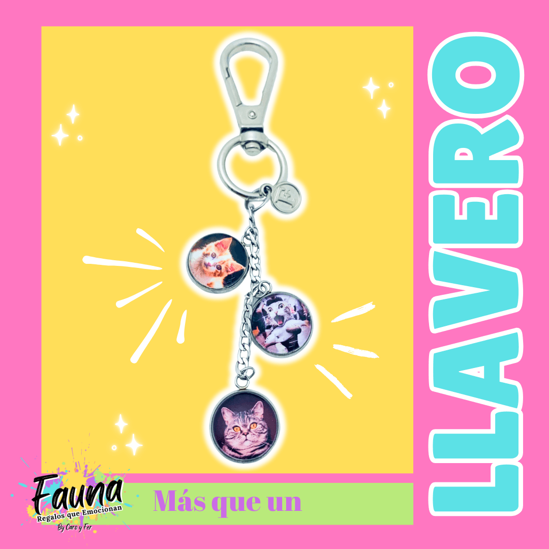 Llavero personalizado hecho a mano 3 recuerdos - Fauna Regalos que emocionan