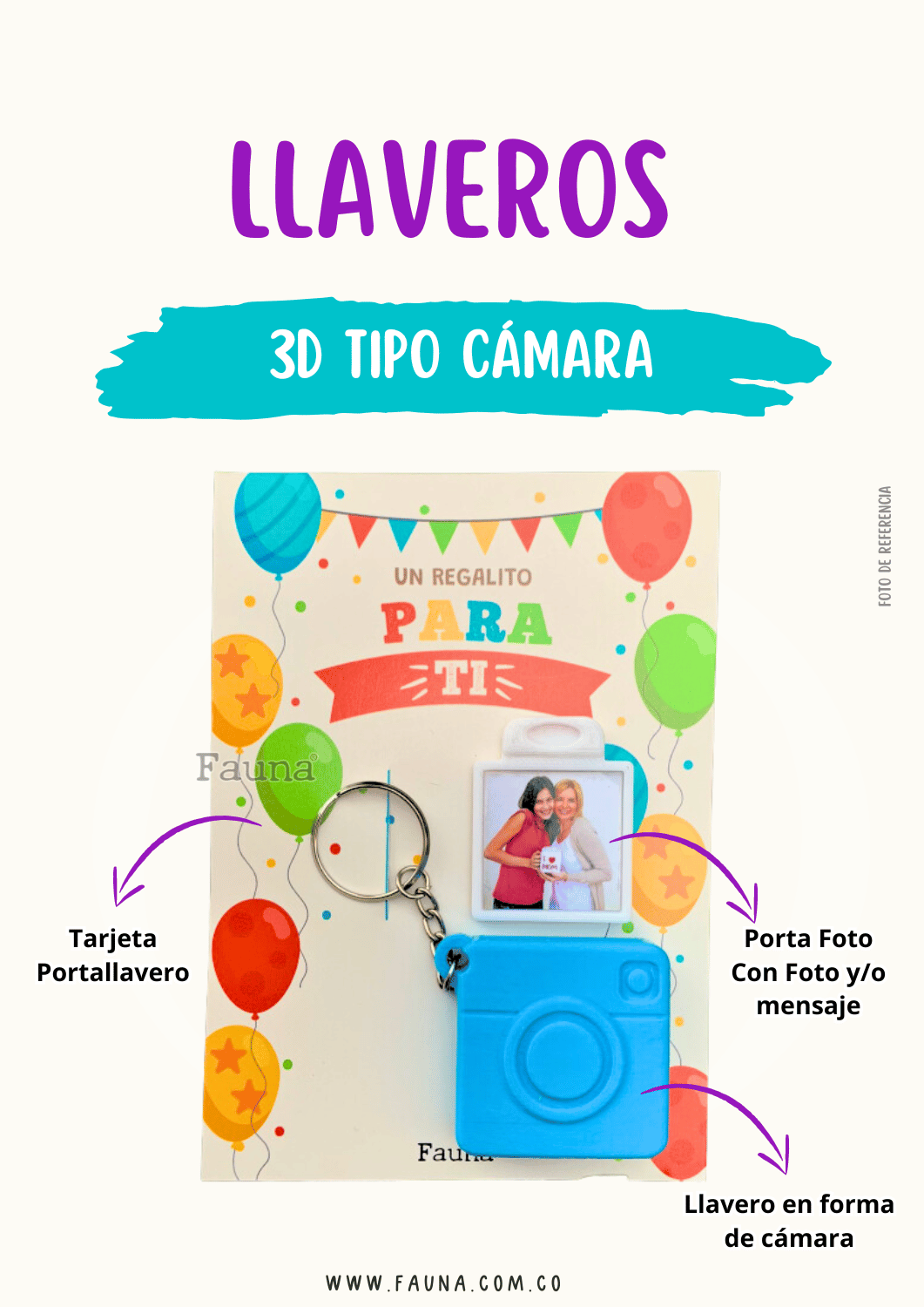 Llavero 3d tipo Cámara - Fauna Regalos Personalizados