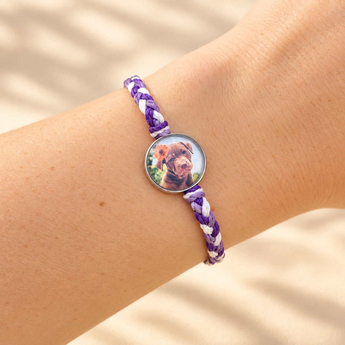 1 Pulsera Tejida a Mano con Foto Personalizada