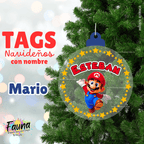 Mario – Tag Navideño Personalizado con Nombre 🎄