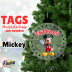 Mickey – Tag Navideño Personalizado con Nombre 🎄
