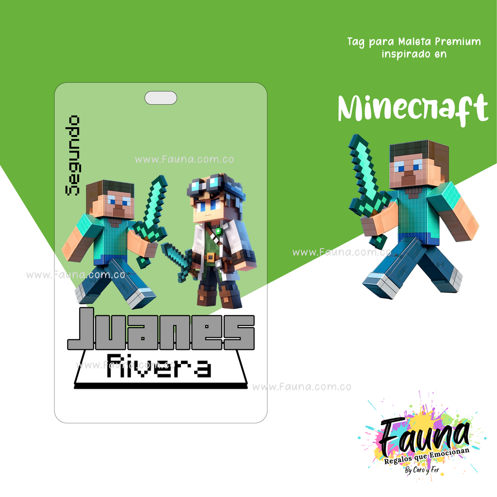 Minecraft 🟩 - Etiquetas Escolares Premium Personalizadas