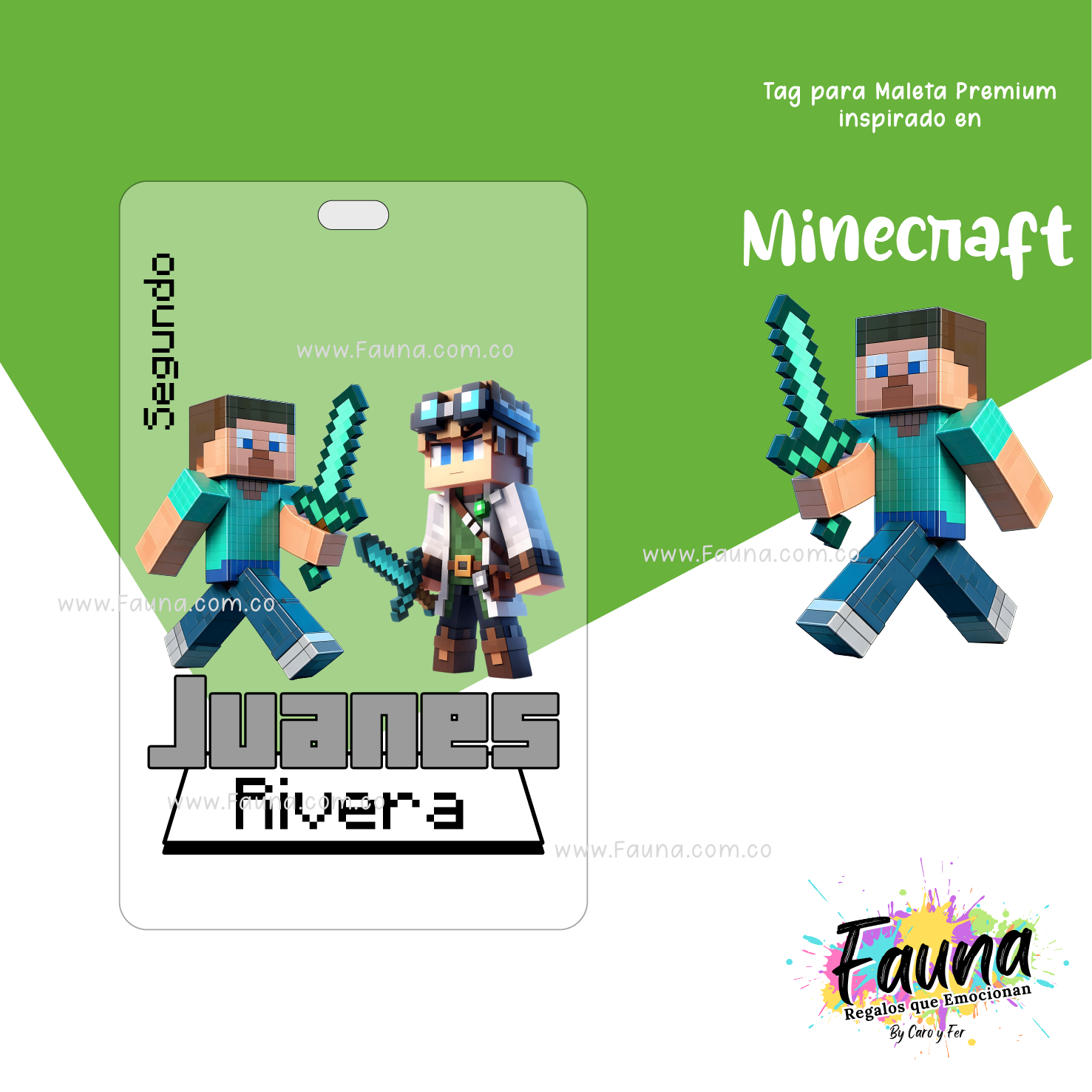 Minecraft 🟩 - Etiquetas Escolares Premium Personalizadas