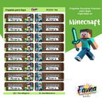 Minecraft 🟩 - Etiquetas Escolares Premium Personalizadas