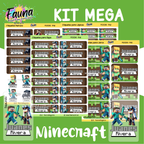 Minecraft 🟩 - Etiquetas Escolares Premium Personalizadas