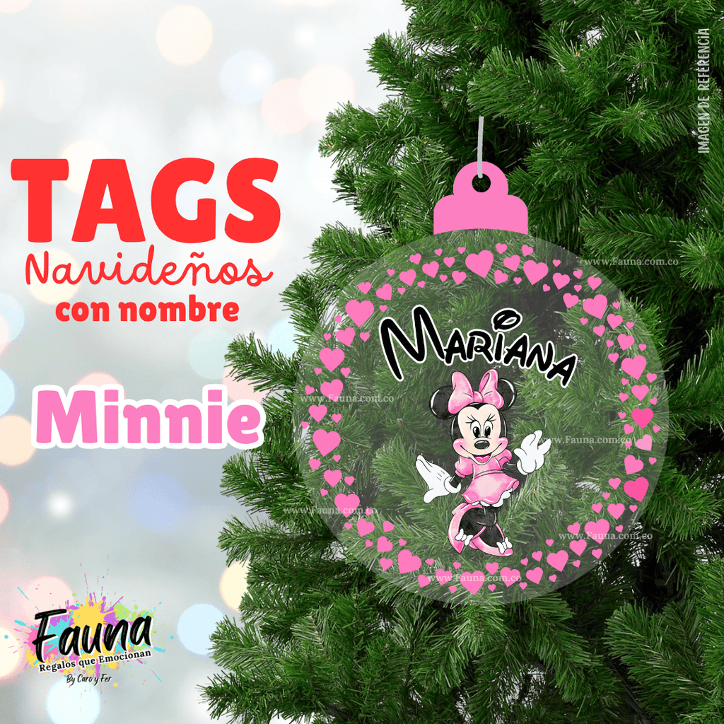 Minnie – Tag Navideño Personalizado 🎄
