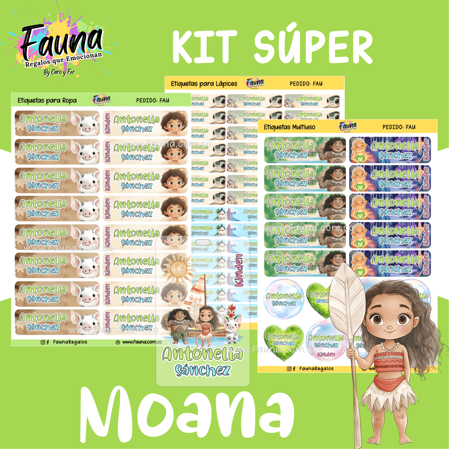 Moana 🌺 - Etiquetas Escolares Premium Personalizadas