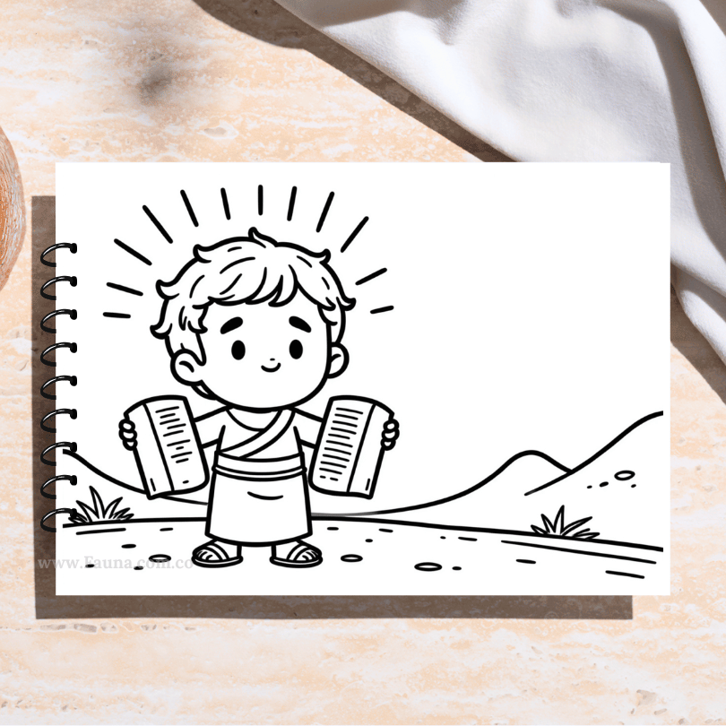 📖✨ Libro de Colorear Infantil – La Historia de Moisés (50 hojas)