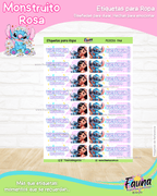 Monstruito Rosa 💖 - Etiquetas Escolares Premium Personalizadas