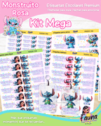 Monstruito Rosa 💖 - Etiquetas Escolares Premium Personalizadas